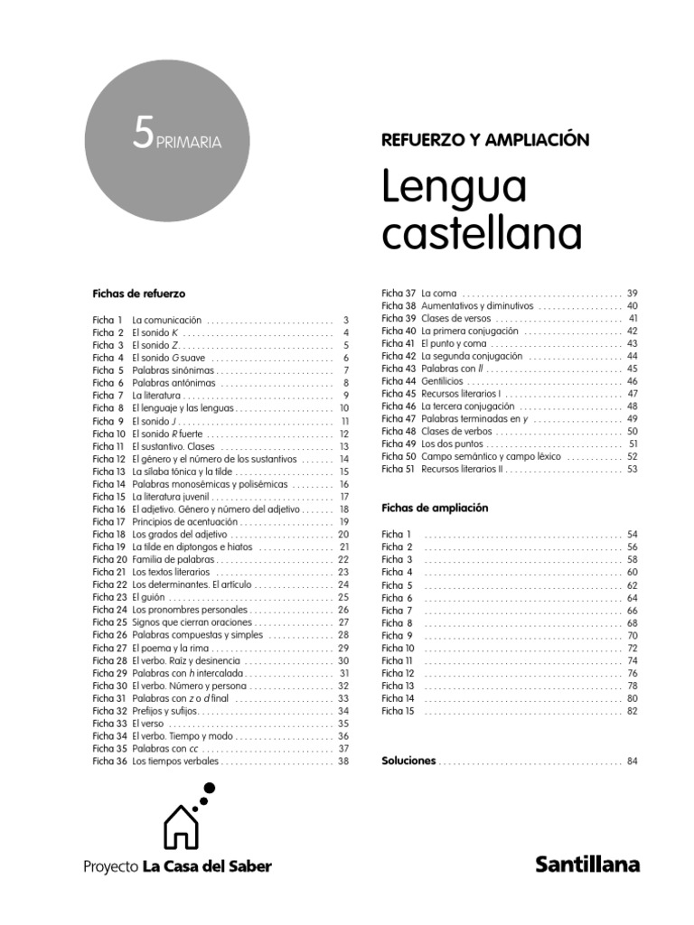 Ampliacion y Refuerzo5 Lengua Castellana 5 Primaria Santillana ...