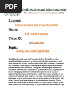 BSE-20S-038, Essay On Listning Skill