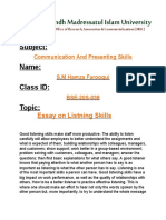 BSE-20S-038, Essay On Listning Skill