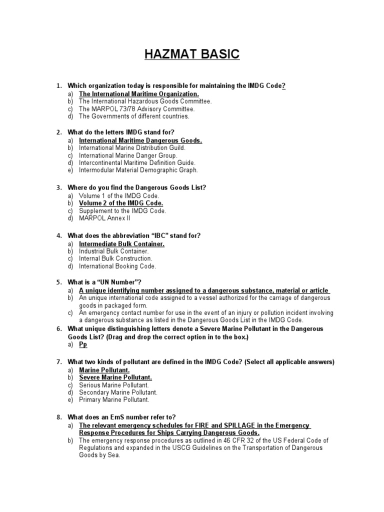 CD 0053 Hazmat, Basic PDF Dangerous Goods Cargo