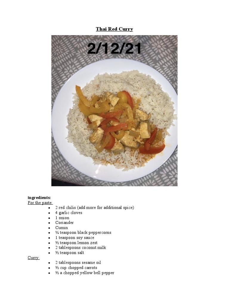 Cultural Recipes | PDF | Curry | Thai Cuisine