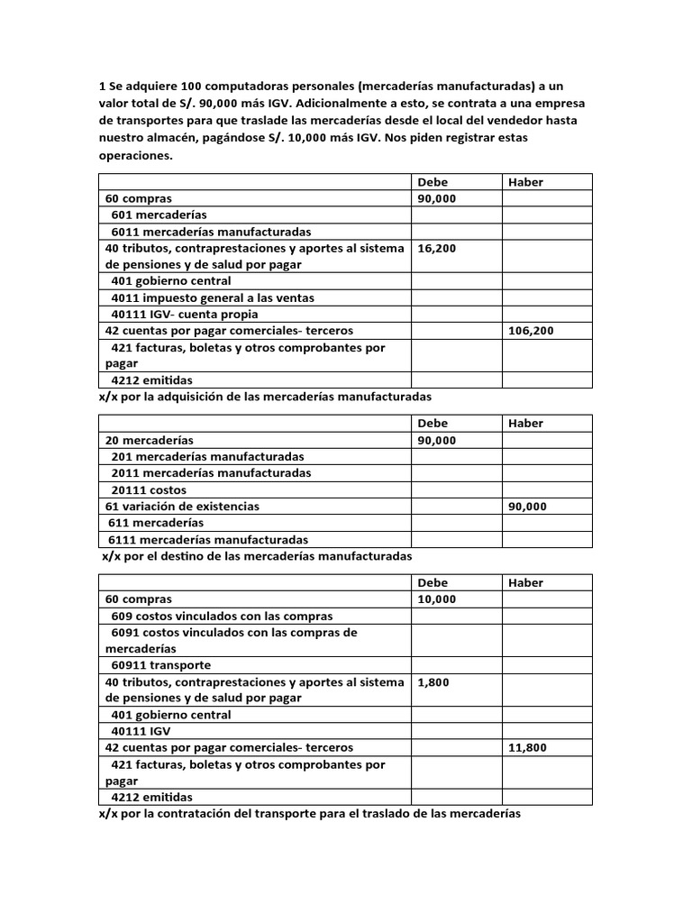 Asientos Contables de Compras y Ventas | PDF | Economias | Business