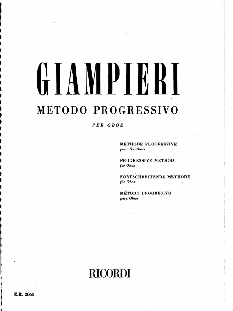 OBOÉ MÉTODO GIAMPIERI Elementar (Oboe Method) PDF Musicología