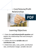 Topic 3 Cost Volume Profit Relationships 1