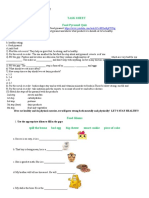 Task Sheet Food Pyramid Quiz: Unit 8: Food For Thought