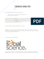 Social Science and Its Methods