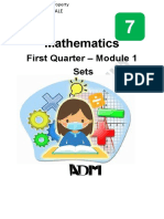 Mathematics: First Quarter - Module 1 Sets