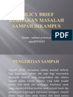 Policy Brief Kebijakan Masalah Sampah Dikampus (Pini)