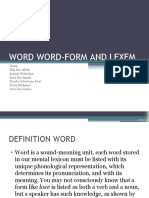 WORD WORD-FORM AND LEXEM - Presentasi