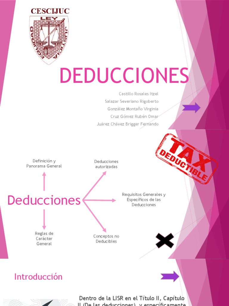 Deducciones y Requisitos Fiscales LISR | PDF | Impuesto sobre la renta ...