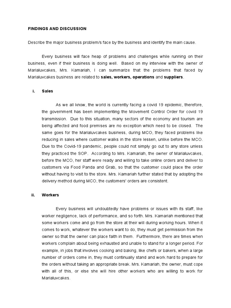 Findings and Discussion | PDF | Bakery | Baking