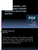 Hofer'S Model, Sap, Strickland'S Grand Strategy Selection Matrix