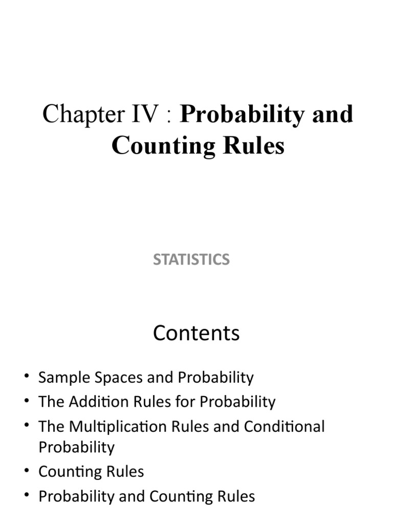 Chapter 4 Probability and Counting Rules | PDF | Probability | Statistics