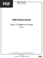 Notes - Topic 12 Motion in A Circle - CAIE Physics A-Level