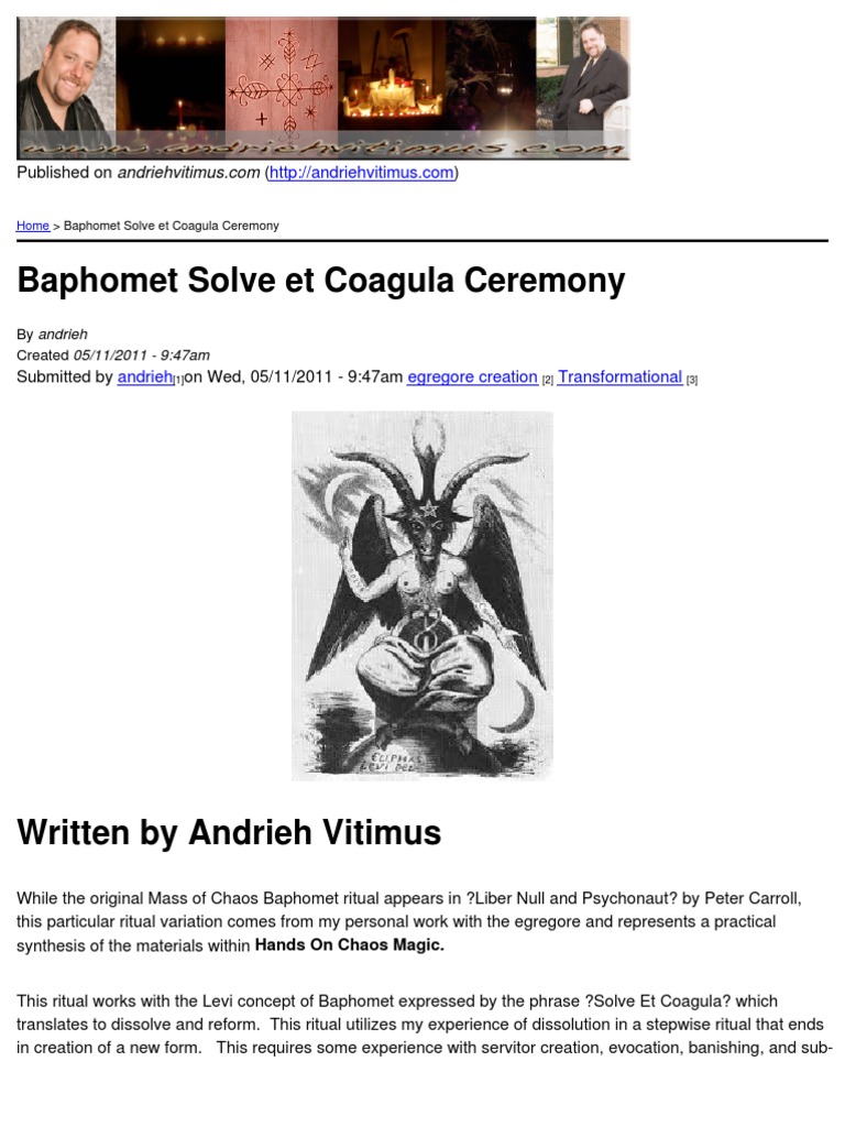 Baphomet Solve et Coagula Ritual Guide | PDF | Fires | Metaphysics