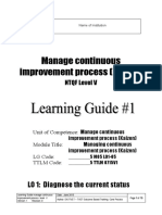 Manage Continuous Improvement Process (Kaizen) : LO 1: Diagnose The Current Status