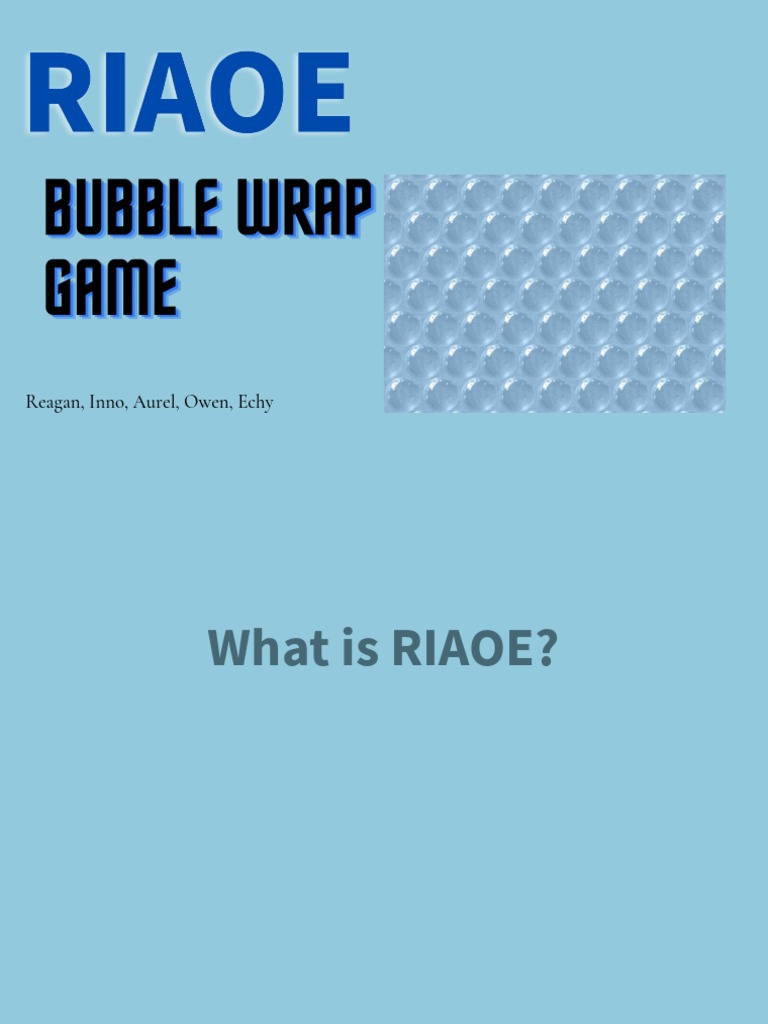 Bubble Wrap Game PDF