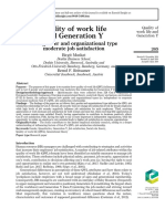Quality of Work Life and Generation Y: How Gender and Organizational Type Moderate Job Satisfaction