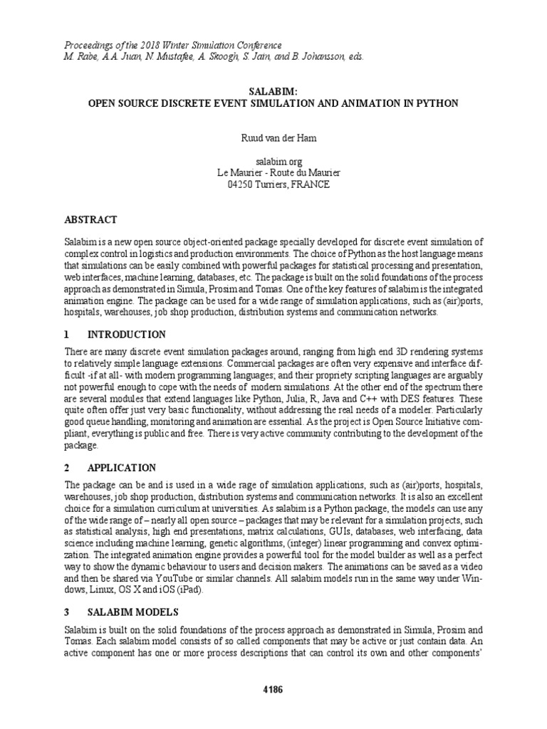Salabim: Open Source Discrete Event Simulation and Animation in Python ...