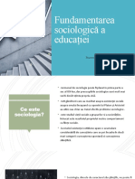 Fundamentarea Sociologică A Educației