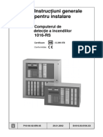 Instruc Iuni Generale Pentru Instalare: Computerul de Detec Ie A Incendiilor