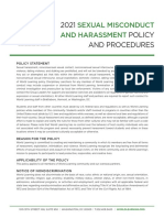 2021 Policy and Procedures: Sexual Misconduct and Harassment