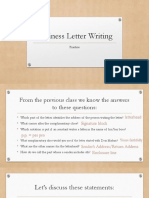 Business Letter Writing - Practice