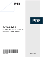 F-789SGA: Scientific Calculator User Instructions