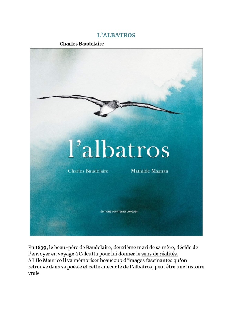 L'ALBATROS | PDF | Charles Baudelaire | Poésie