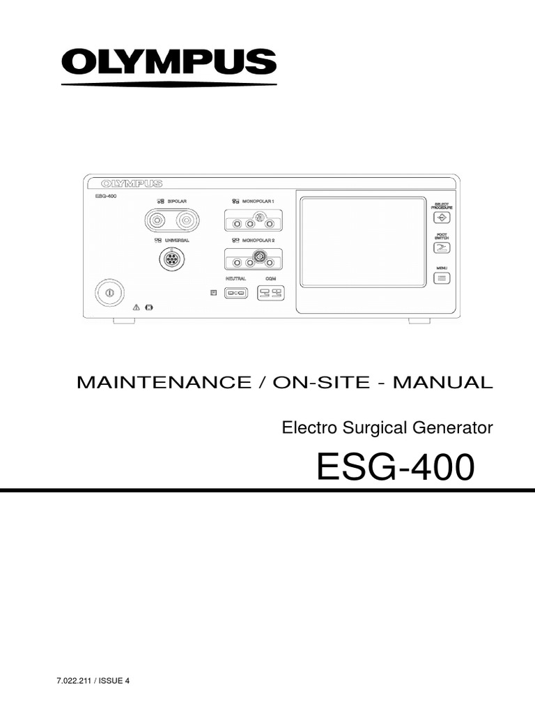 Olympus ESG400 Maintenance OnSite Manual PDF Compatibility Electrical