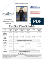 Five Star Class Schedule