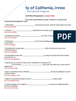 Present Perfect Progressive: - Answer Key