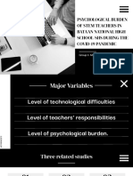 Psychological Burden of Stem Teachers in Bataan National High School-Shs During The Covid-19 Pandemic