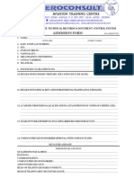 Admission Form: Aviation Training Centre