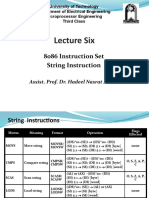 Lecture Six: 8086 Instruction Set String Instruction