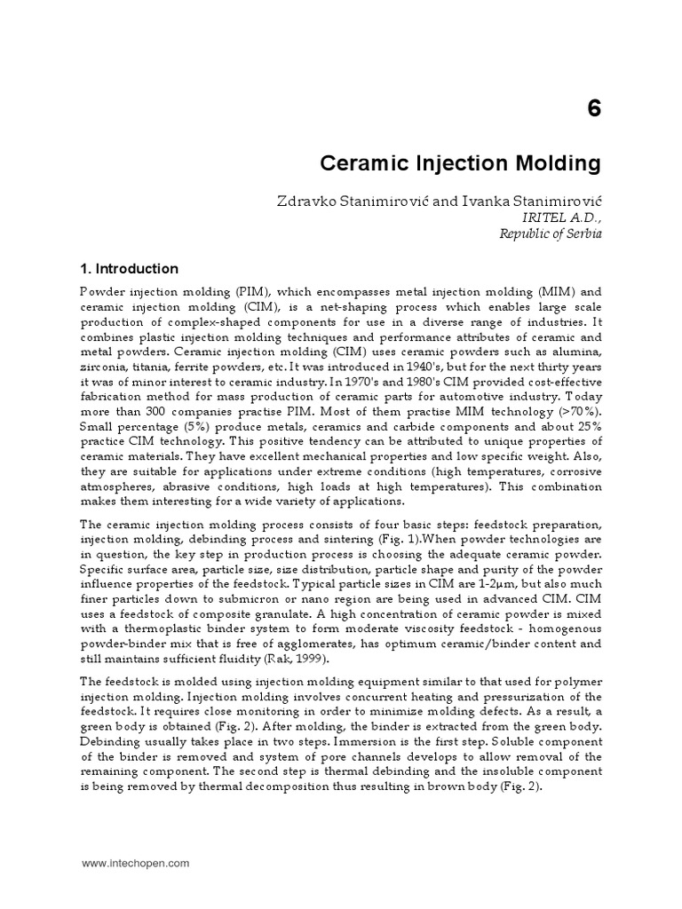Ceramic Injection Molding Process Overview | PDF | Sintering | Ceramics
