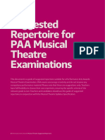 Paa Musical Theatre Suggested Repertoire