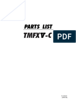 Parts List for TMFXV-C Embroidery Machine