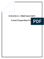 Sub-File 1: Preparation Lesson Preparation Form
