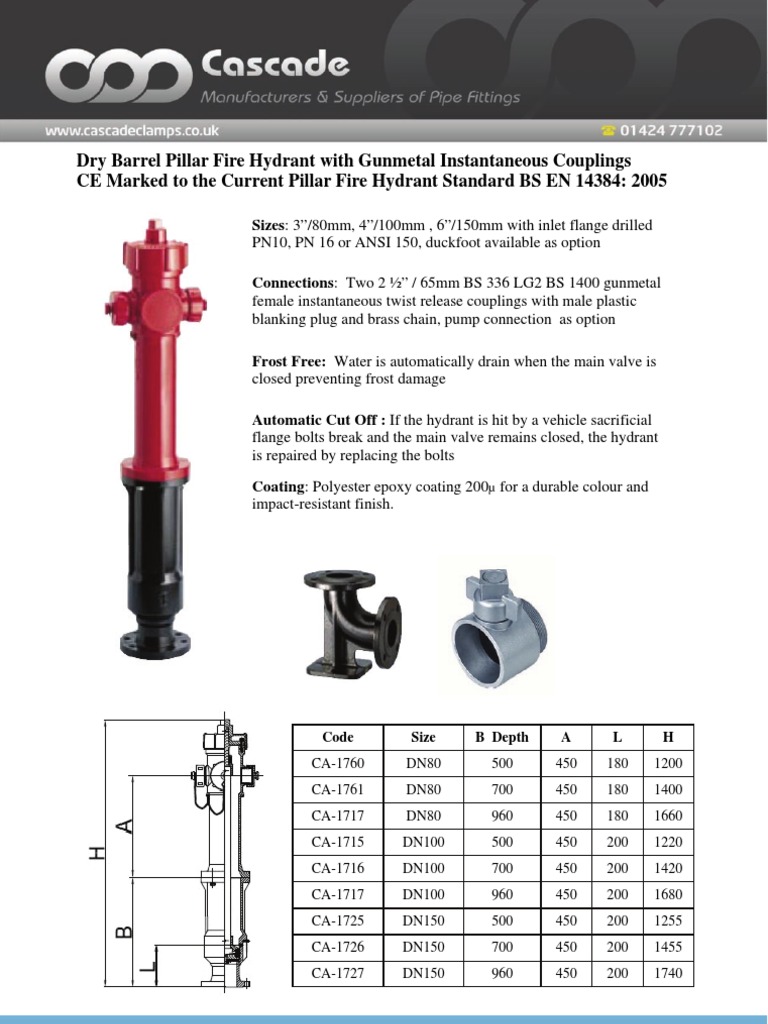 Pillar Fire Hydrant Gunmetal Instantaneous Couplings Nature
