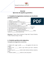 Ejercicios de español y gramática nivel B2