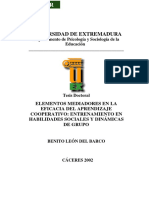 BENITO LEÓN DEL BARCO - Elementos mediadores en la eficacia del aprendizaje cooperativo