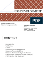 Business Development Business Development: Punjabi University Patiala School of Management Studies