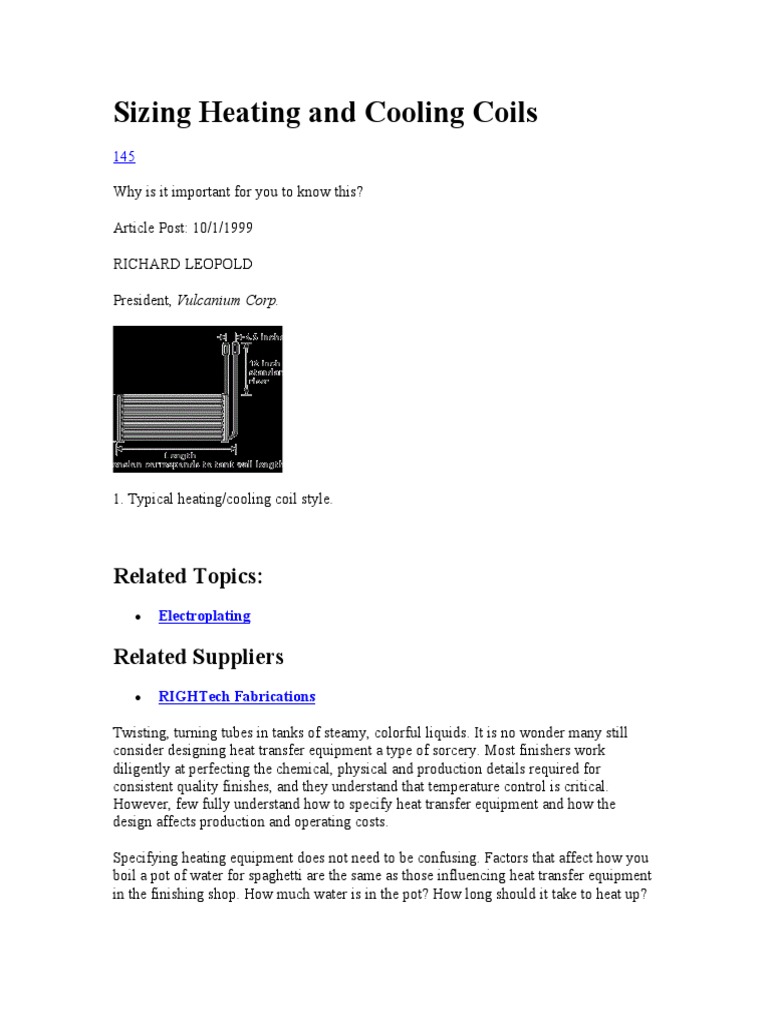 Sizing Heating and Cooling Coils PDF British Thermal Unit Heat