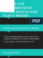 Nature and Background of Social Dances and Dance Mixers
