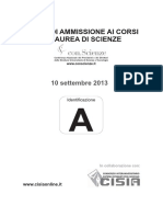 Test Selezione Scienze 2013 A BQ