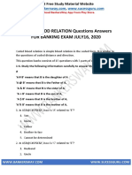CODED BLOOD RELATION Questions Answers For Banking Exam July16, 2020