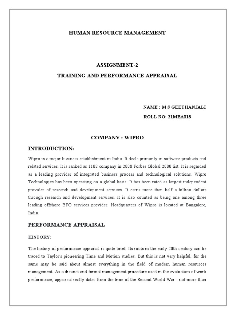 HRM - Assignment 2 | PDF | Performance Appraisal | Human Resource ...