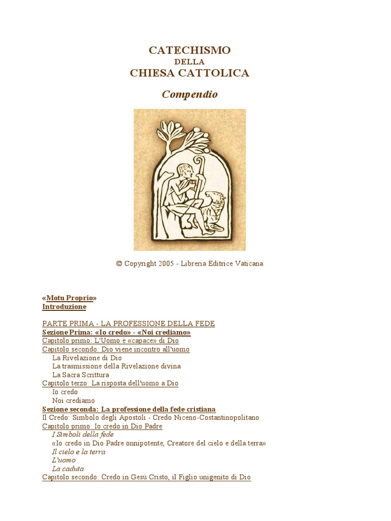Compendio Catechismo Della Chiesa Cattolica Catechismo Della Chiesa Cattolica - Compendio | PDF