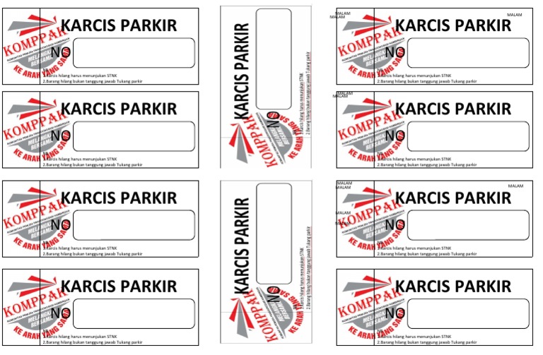 Contoh Karcis Parkir Malam | PDF
